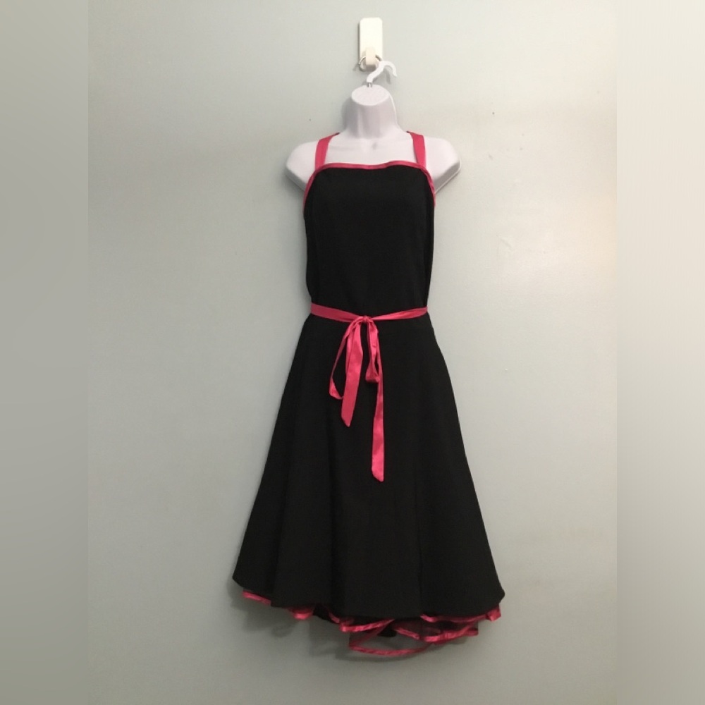 dressbarn Black Dress with Pink Trim